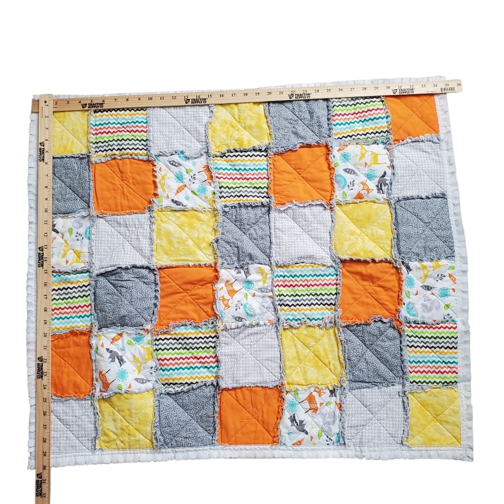 New Homemade Colorful Baby Boy Rag Quilt - Picture 3 of 10